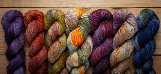 Types of hand dyed yarn colourways