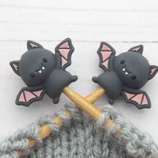 Stitch stoppers - Fox & Pine - set of 2 knitting needle stoppers - Little Bats