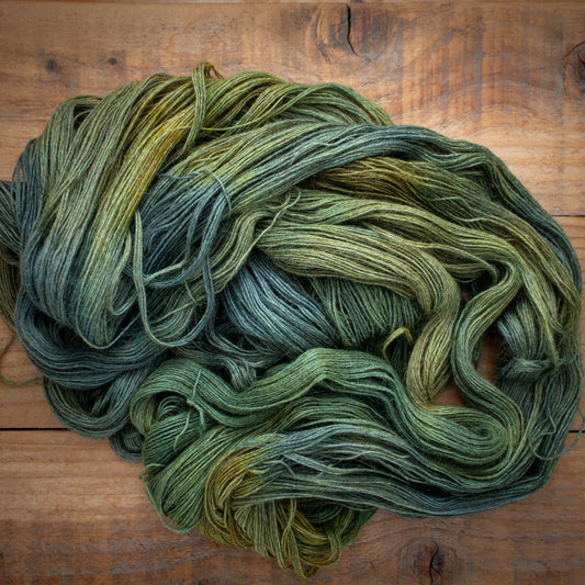 100% Baby Llama hand dyed yarn - "Jungle Cruise" - ready to ship