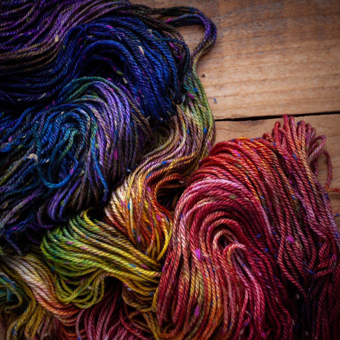 Superwash Merino Multi-Coloured Tweed - Aran weight - hand dyed yarn - Ready to Ship