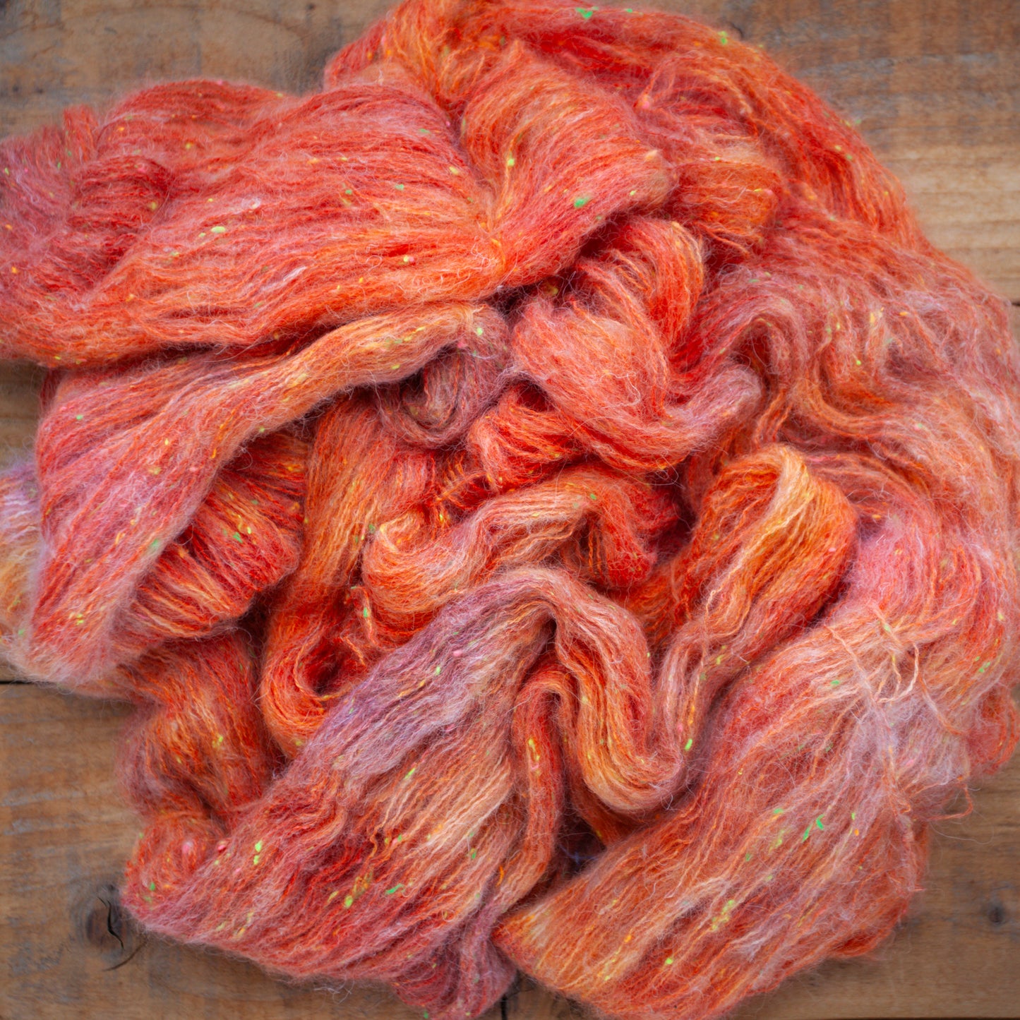 Superwash Merino/Alpaca Neon Tweed fluff - fingering weight - hand dyed yarn - Ready to Ship