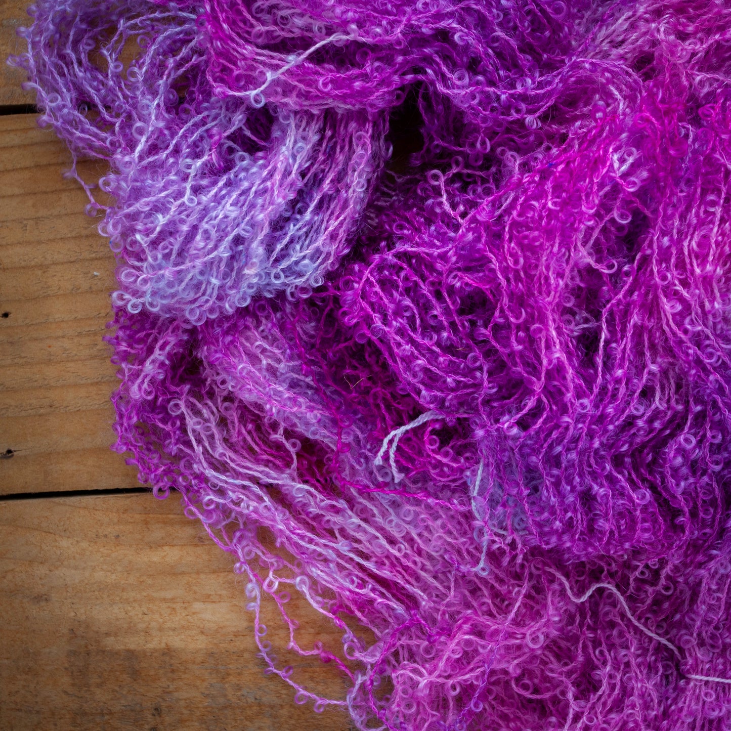 Kid Mohair Merino Boucle - Aran / Worsted Weight Hand Dyed Yarn