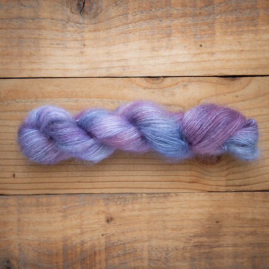"Frozen Petals" - Kid mohair silk - hand dyed yarn