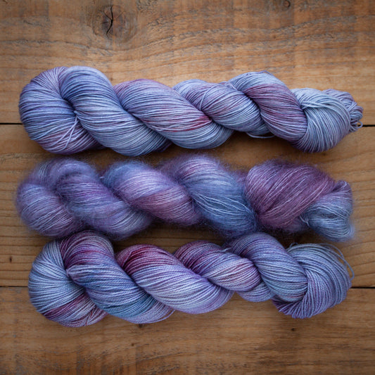 "Frozen Petals" - hand dyed yarn