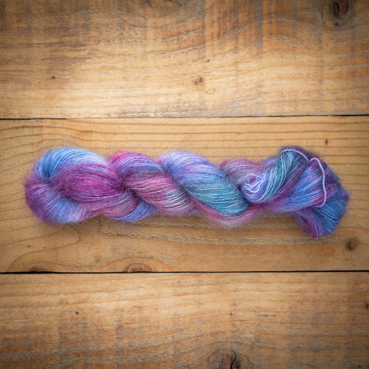 "Winter Sage" - Kid mohair silk - hand dyed yarn