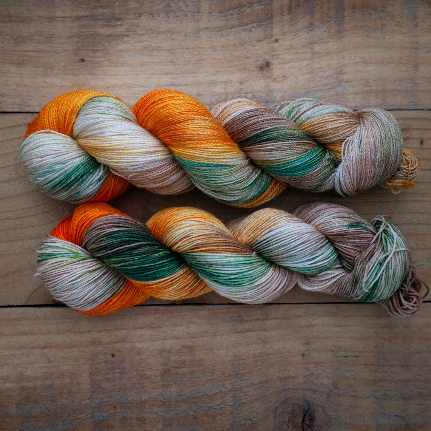 "Chanterelle Season" - hand dyed yarn