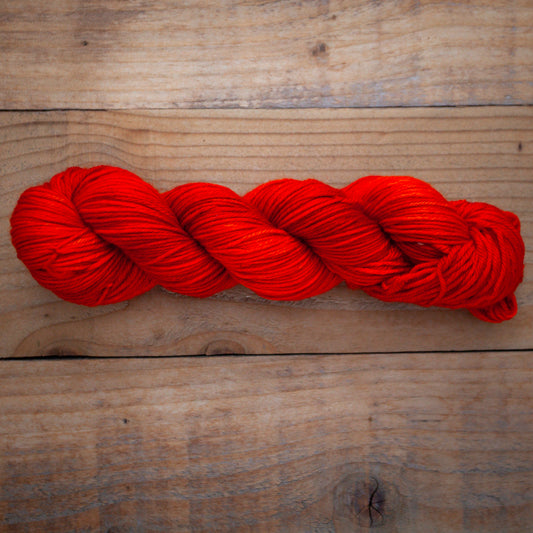 Limited quantity - One of a kind fiery red - Superwash Merino DK