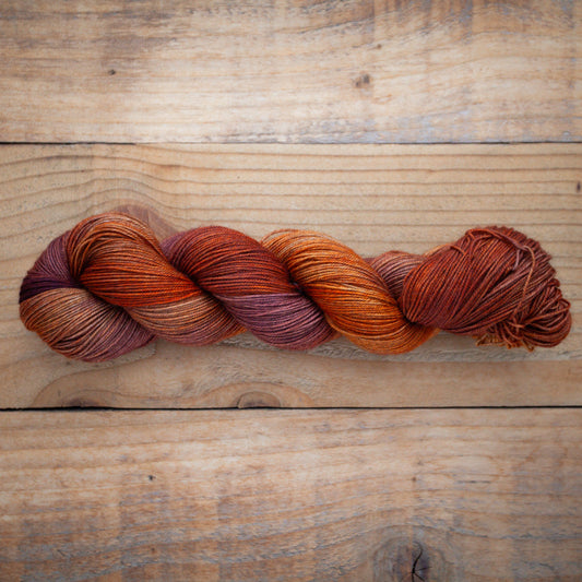 Copper red - Merino/Yak/Nylon 4ply - hand dyed yarn - limited quantity