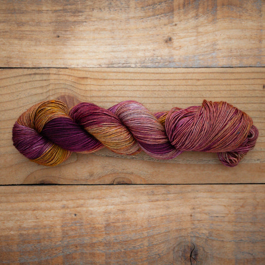 Burgundy honey - Merino/Yak/Nylon 4ply - hand dyed yarn - limited quantity