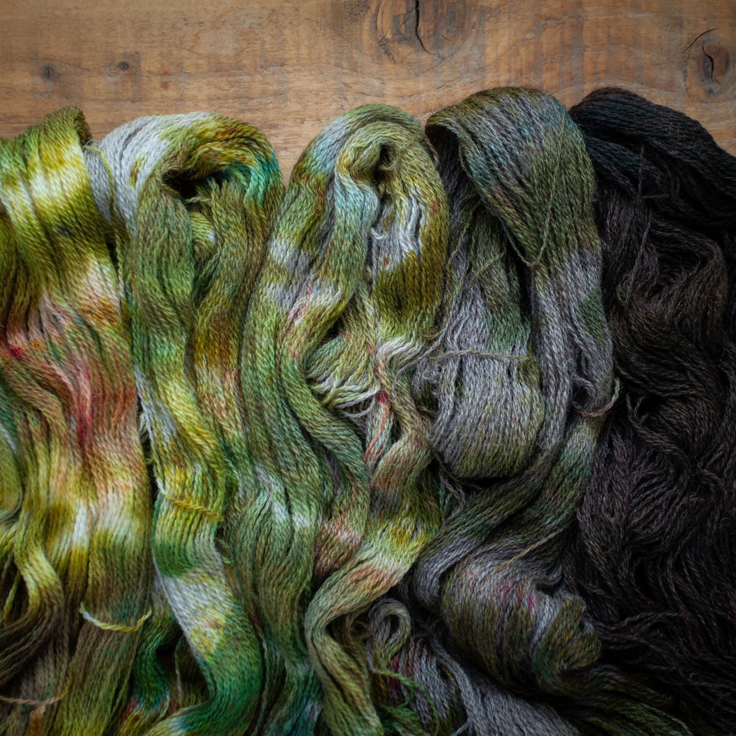 Gradient set of 5 skeins - Bluefaced Leicester (BFL)/Fine Masham 4ply hand dyed yarn - sweater or shawl set - Ready to Ship