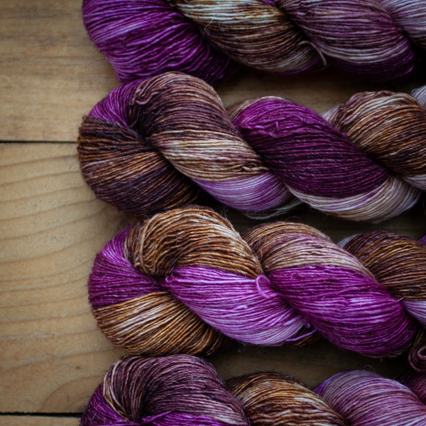 Superwash Merino / Linen single ply - hand dyed yarn - Ready to Ship