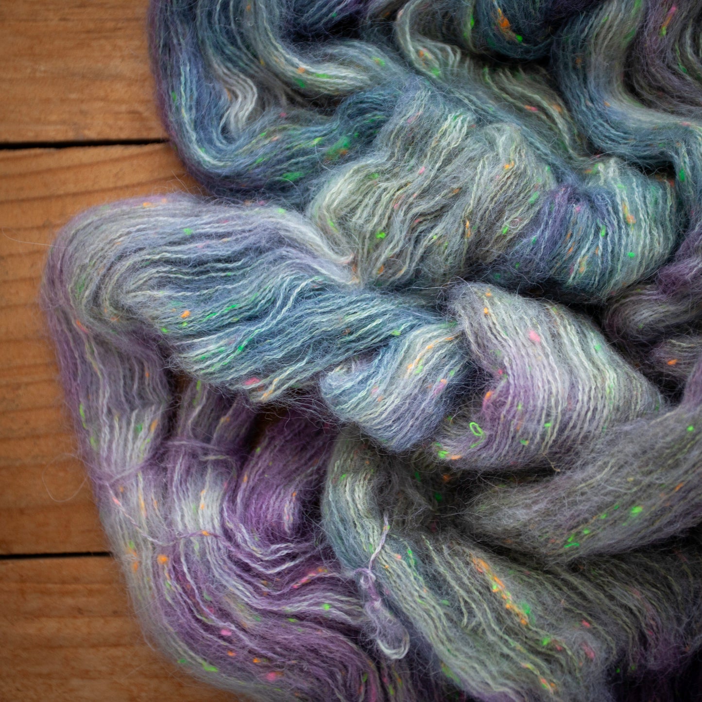 Superwash Merino/Alpaca Neon Tweed fluff - fingering weight - hand dyed yarn - Ready to Ship