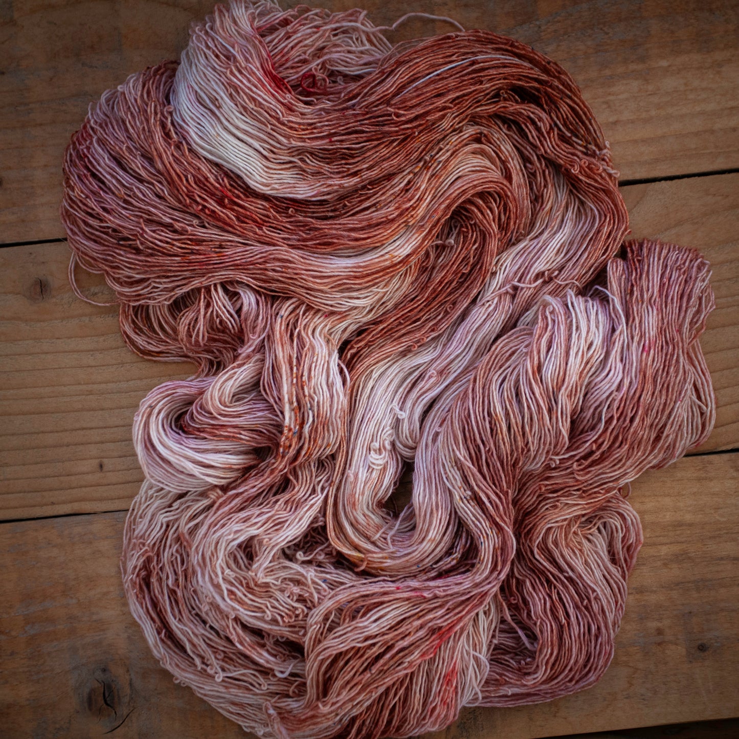 Superwash Merino / Linen single ply - hand dyed yarn - Ready to Ship