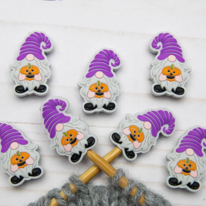 Stitch stoppers - Fox & Pine - set of 2 knitting needle stoppers - Halloween Gnomes