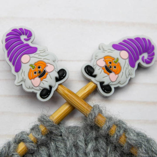 Stitch stoppers - Fox & Pine - set of 2 knitting needle stoppers - Halloween Gnomes