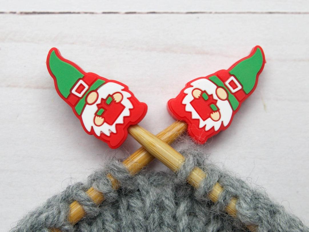 Stitch stoppers - Fox & Pine - set of 2 knitting needle stoppers - Gnome