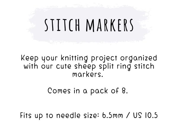 Set of 8 Fox & Pine stitch markers for knitting - Silver Sheep - Closed Ring