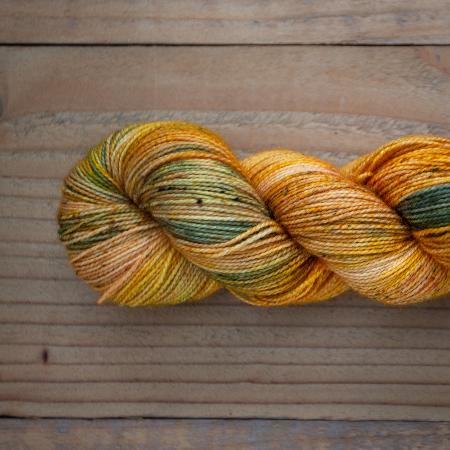 "Happy Pineapple" - ready to ship - Superwash Bluefaced Leicester/Nylon High Twist