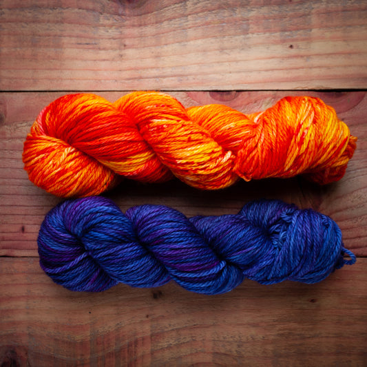 Yarn set "Fire Sparks" and "Midnight Light