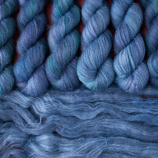 Sweater yarn set - "Calm before the storm" - wool and mohair skeins