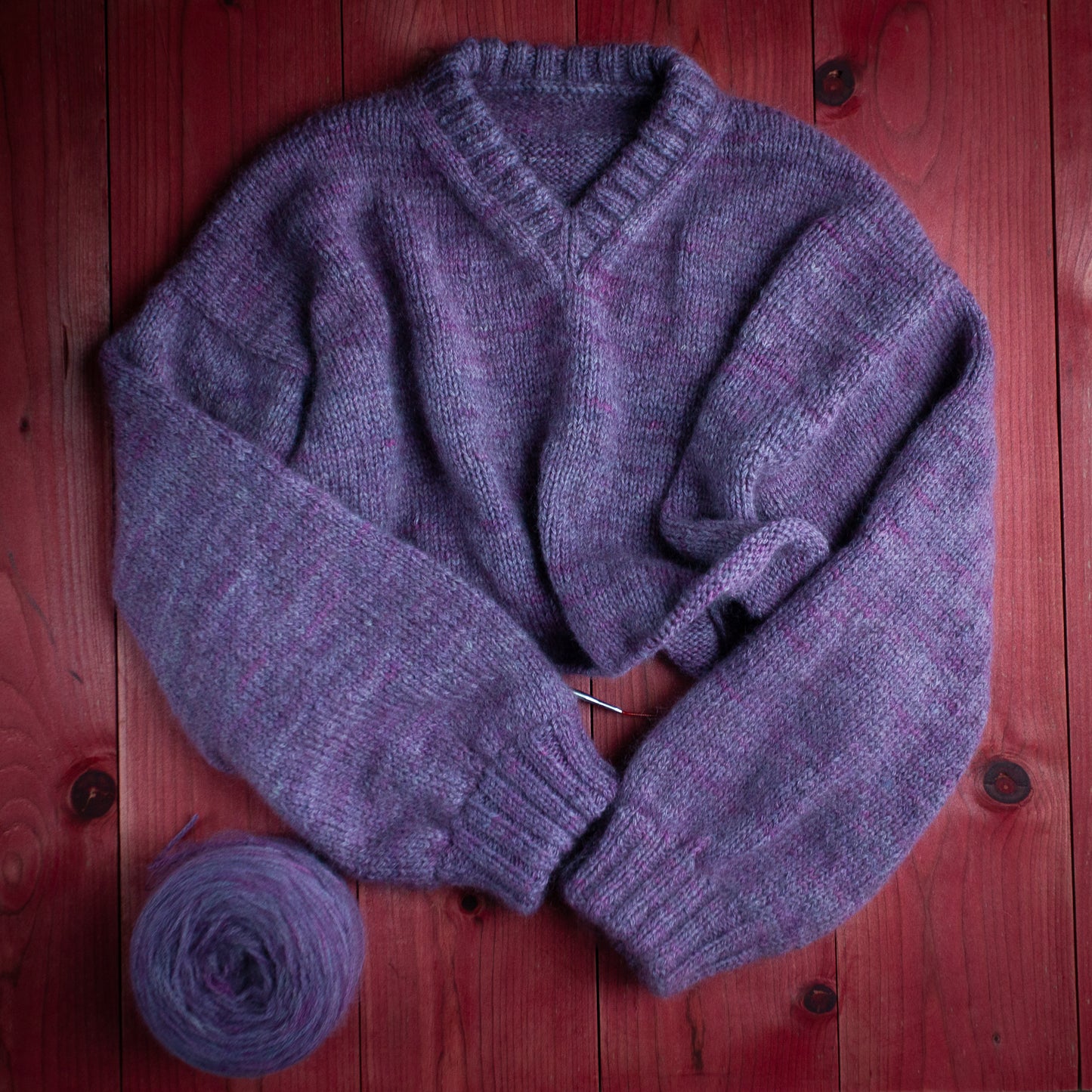 Sweater yarn set - "Lavender Fields" - wool and mohair skeins