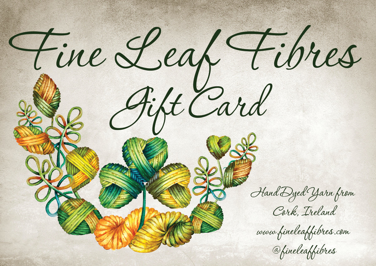 Gift card - hand dyed yarn - Fine Leaf Fibres