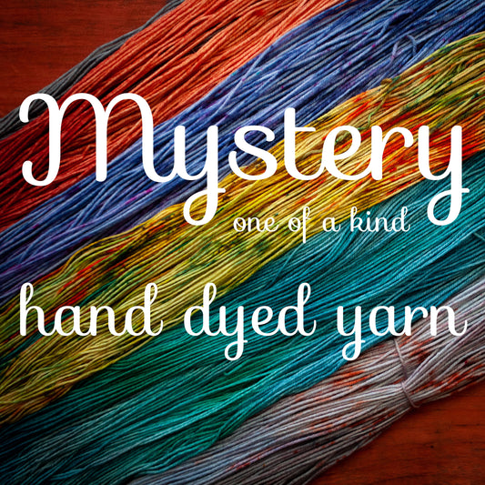 Mystery hand dyed yarn in fingering, DK or Aran worsted weight