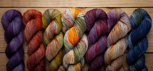 Types of hand dyed yarn colourways