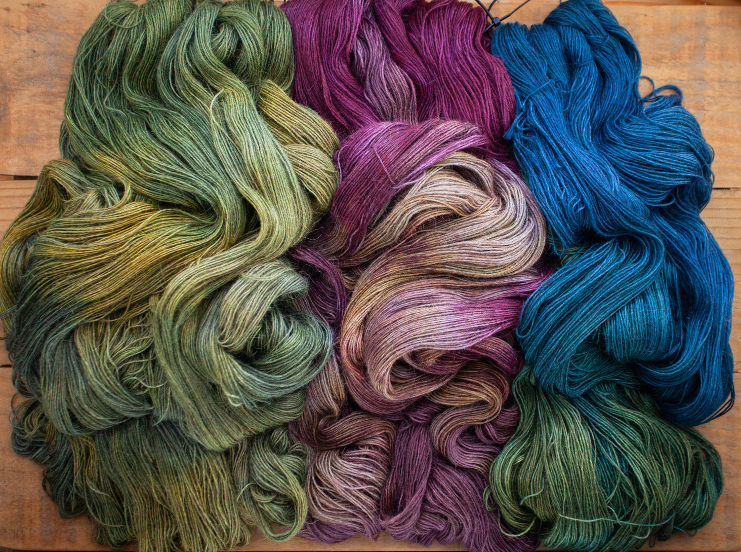 100% Baby Llama hand dyed yarn