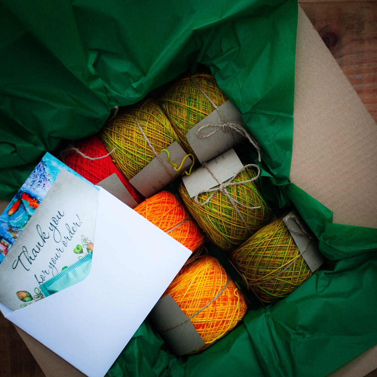 Mystery hand dyed yarn in 4ply fingering, DK or Aran worsted weight - dyed to order