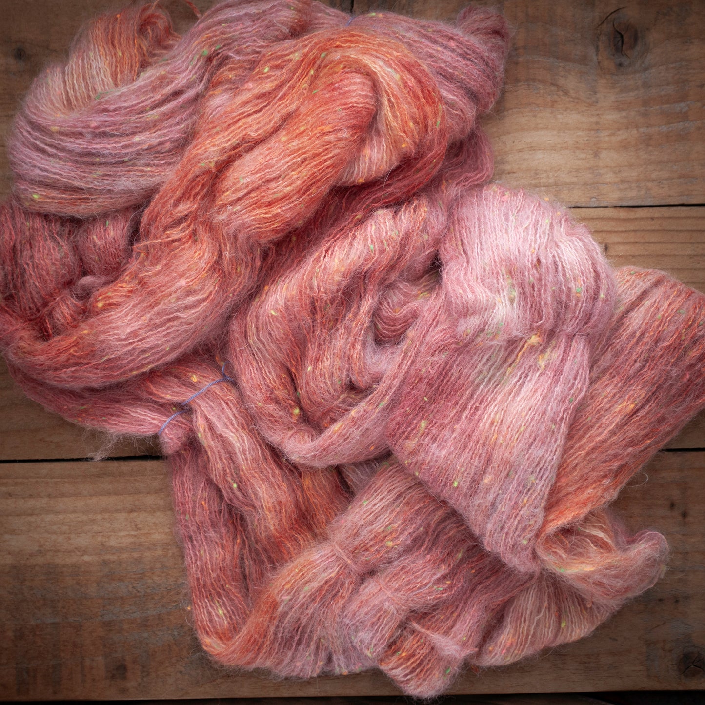 Superwash Merino/Alpaca Neon Tweed fluff - fingering weight - hand dyed yarn - Ready to Ship