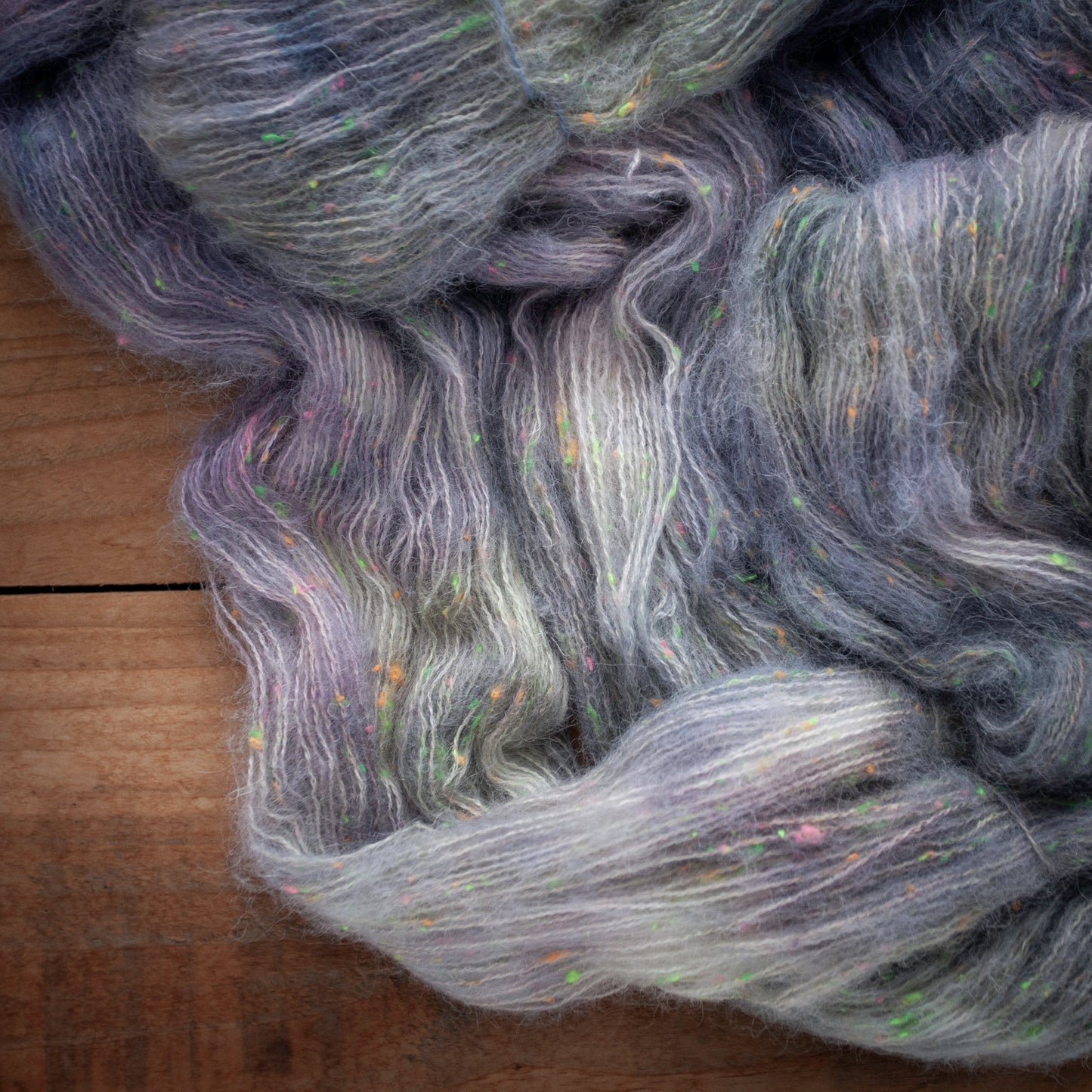 Superwash Merino/Alpaca Neon Tweed fluff - fingering weight - hand dyed yarn - Ready to Ship