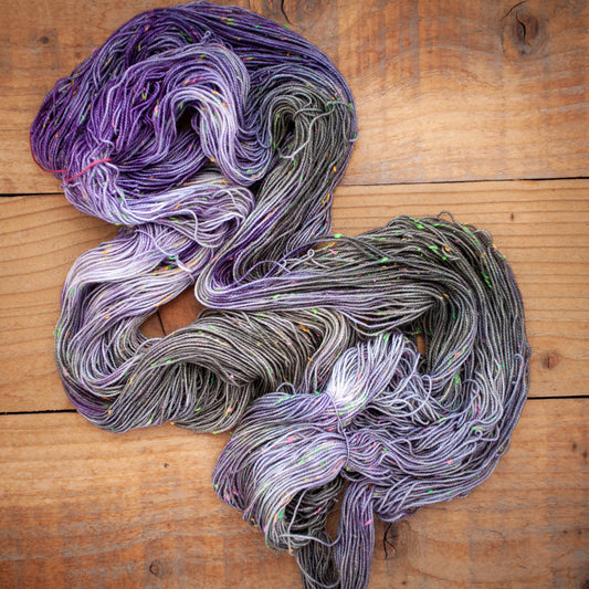 Superwash Merino neon tweed 4 Ply hand dyed yarn - Ready to Ship