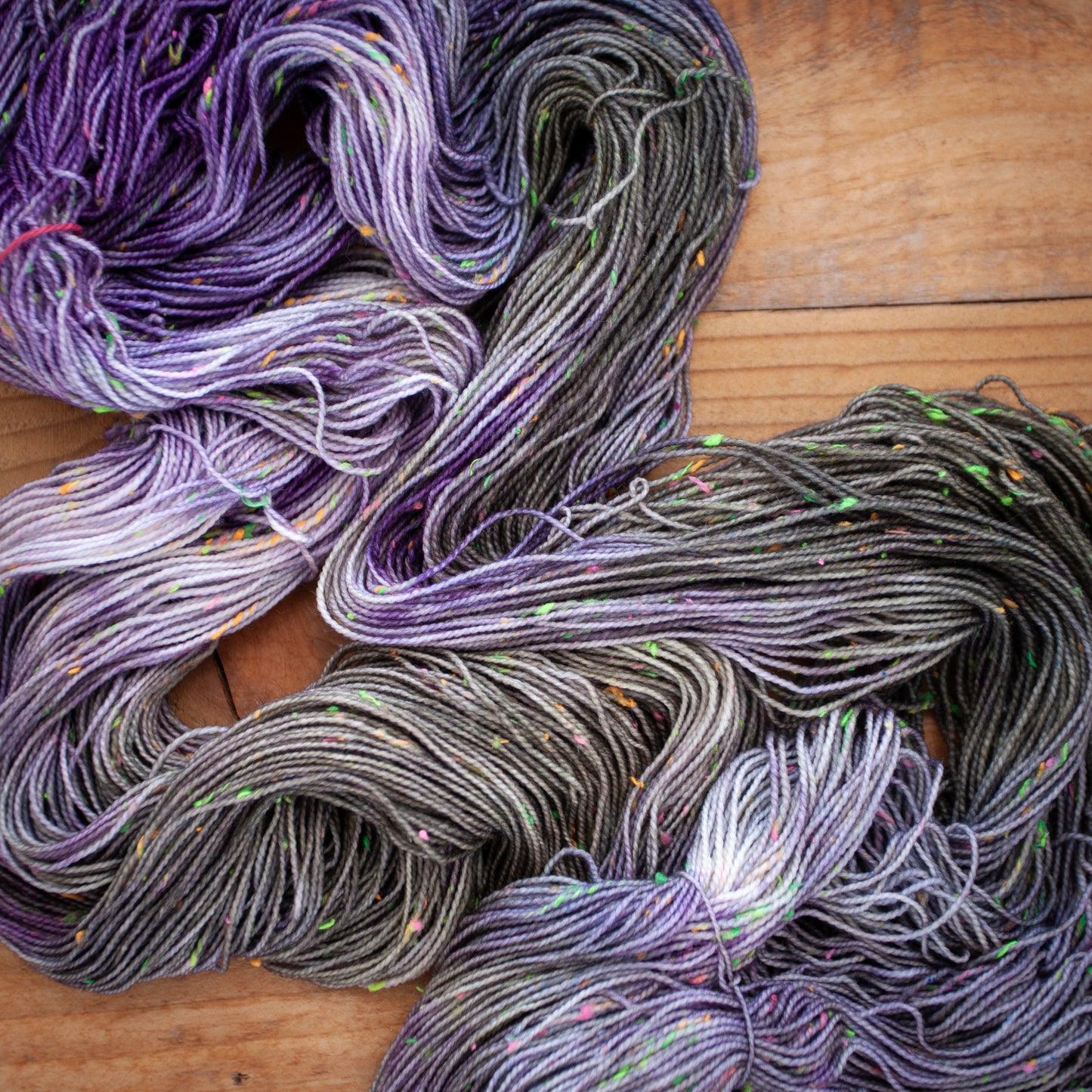 Superwash Merino neon tweed 4 Ply hand dyed yarn - Ready to Ship