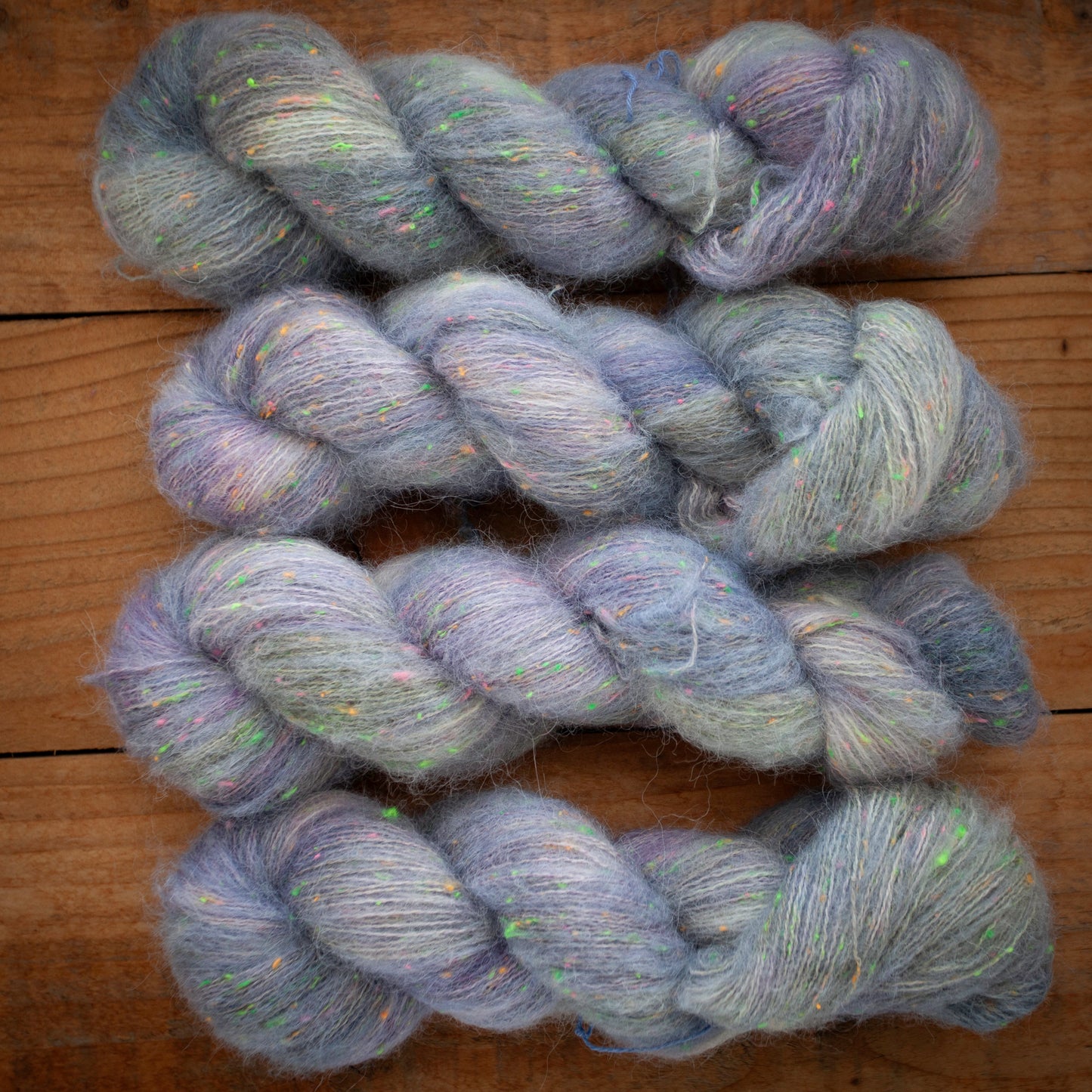 Superwash Merino/Alpaca Neon Tweed fluff - fingering weight - hand dyed yarn - Ready to Ship