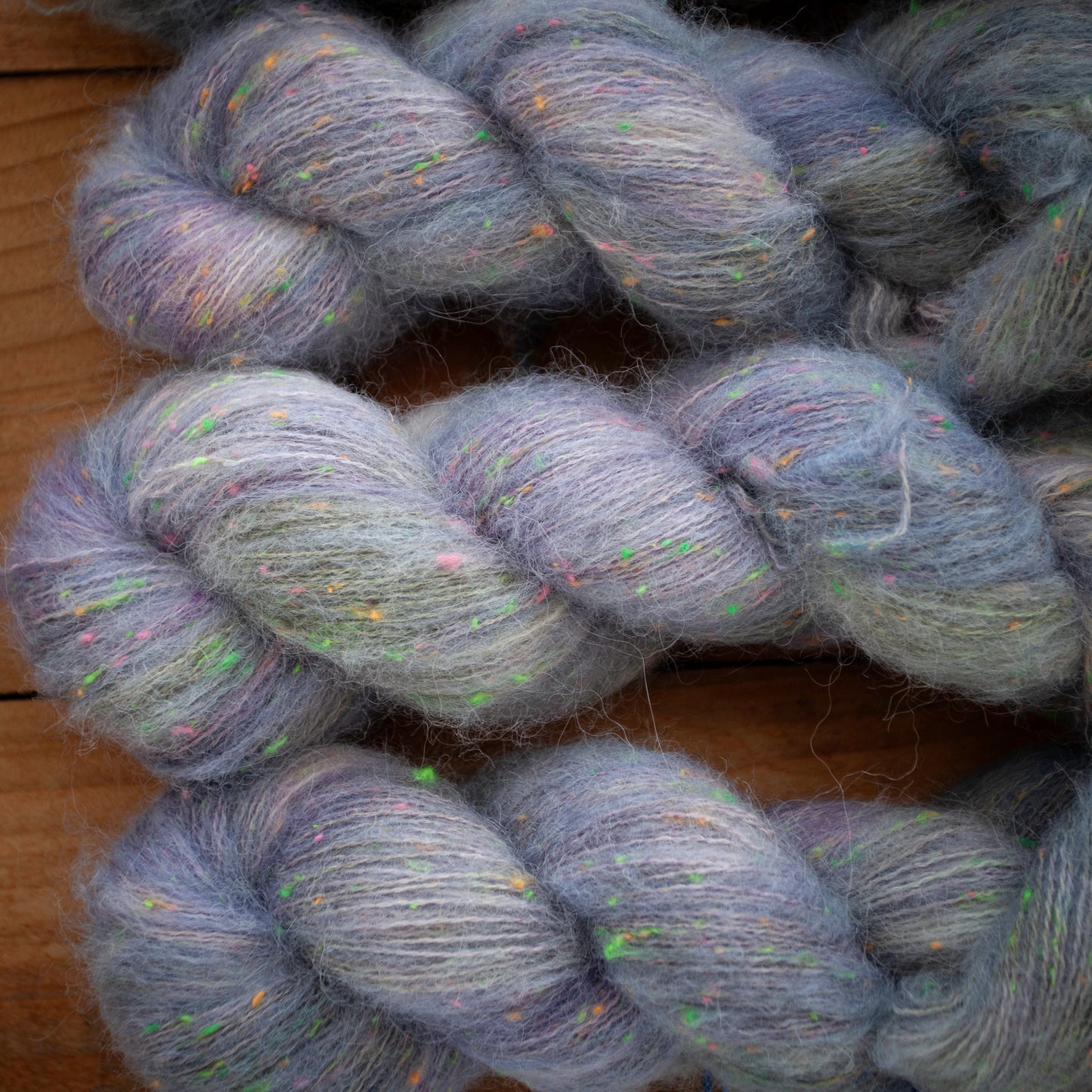 Superwash Merino/Alpaca Neon Tweed fluff - fingering weight - hand dyed yarn - Ready to Ship
