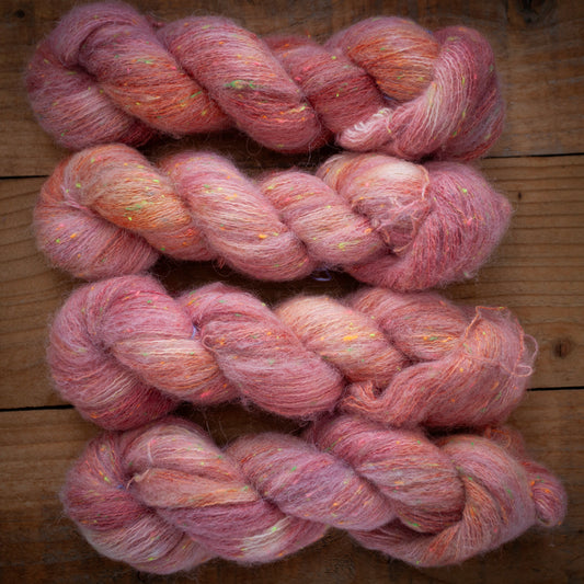 Superwash Merino/Alpaca Neon Tweed fluff - fingering weight - hand dyed yarn - Ready to Ship