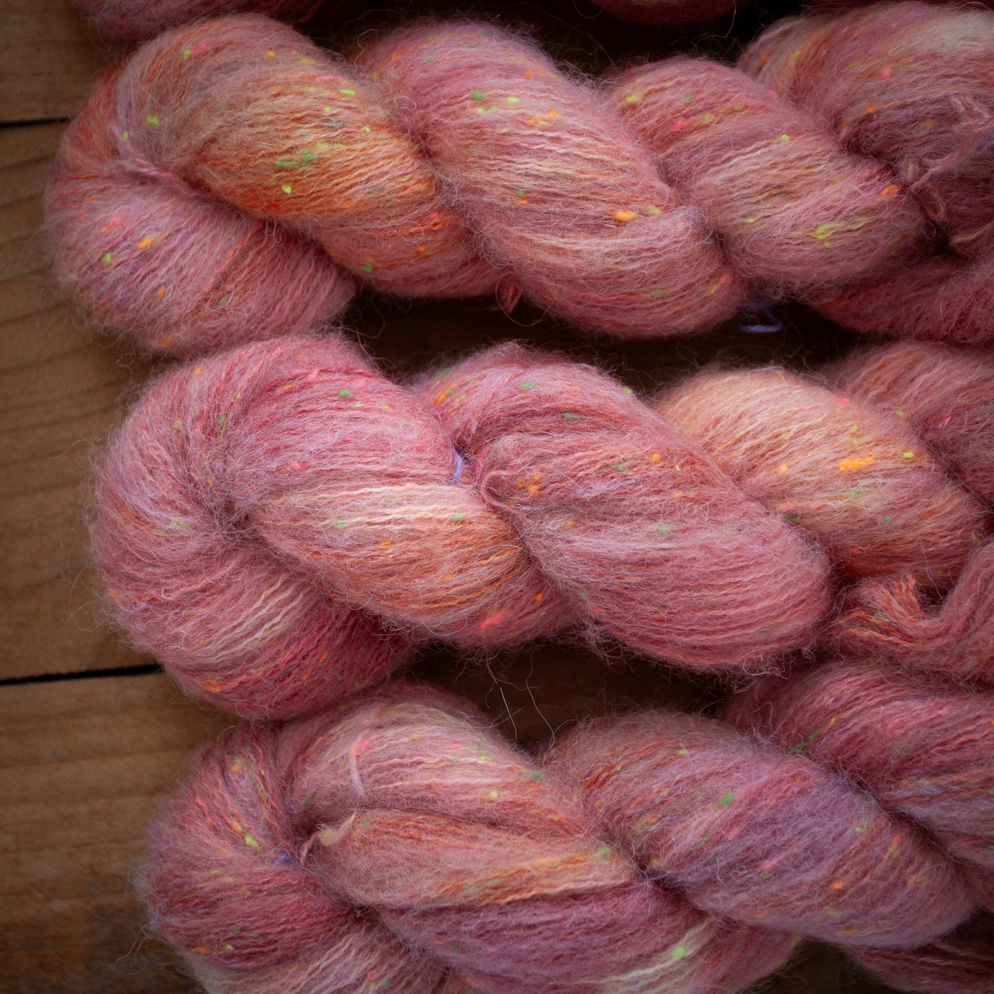 Superwash Merino/Alpaca Neon Tweed fluff - fingering weight - hand dyed yarn - Ready to Ship