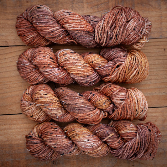 Superwash Merino Tweed - Aran weight - hand dyed yarn - Ready to Ship