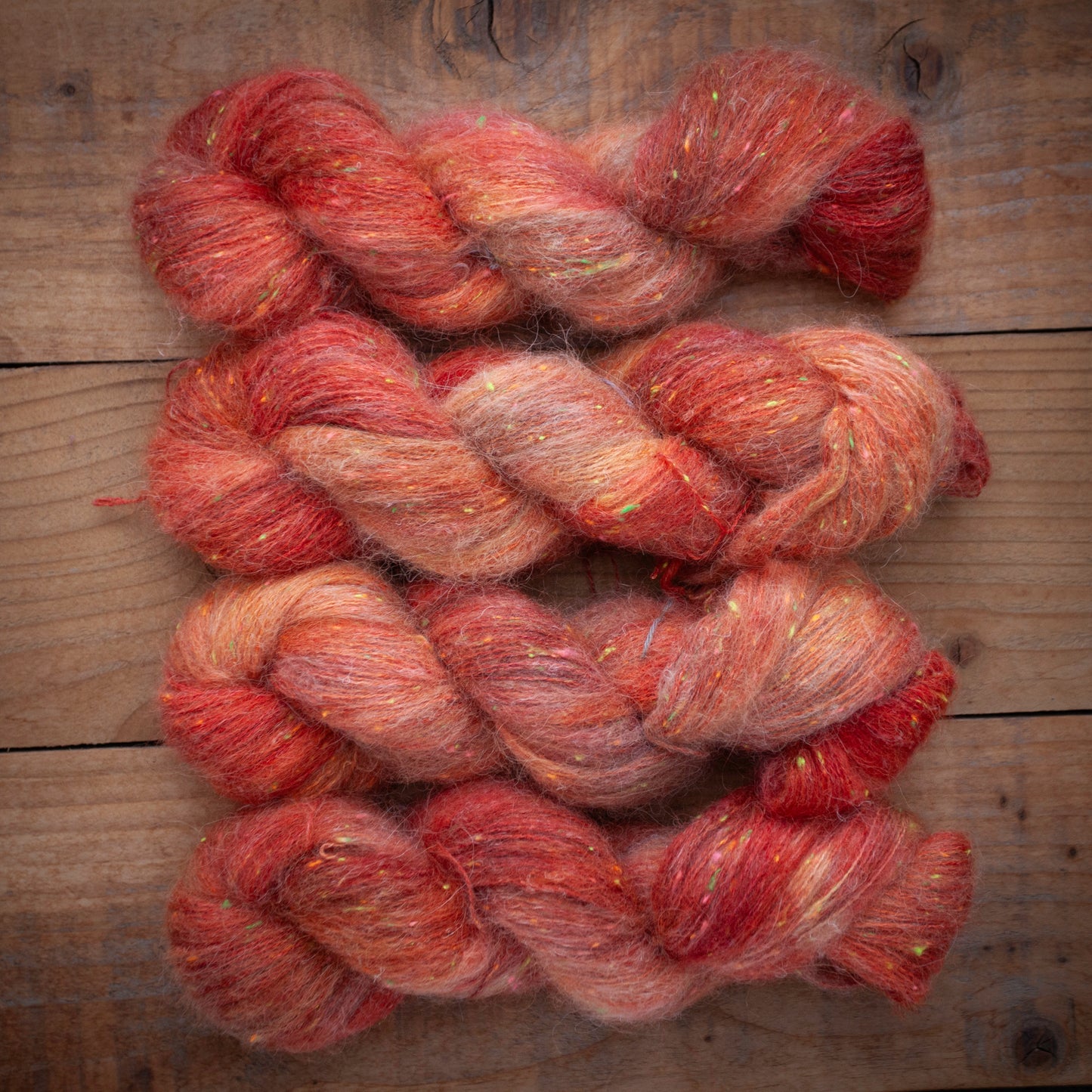 Superwash Merino/Alpaca Neon Tweed fluff - fingering weight - hand dyed yarn - Ready to Ship