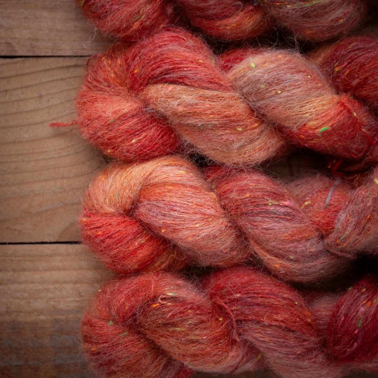 Superwash Merino/Alpaca Neon Tweed fluff - fingering weight - hand dyed yarn - Ready to Ship