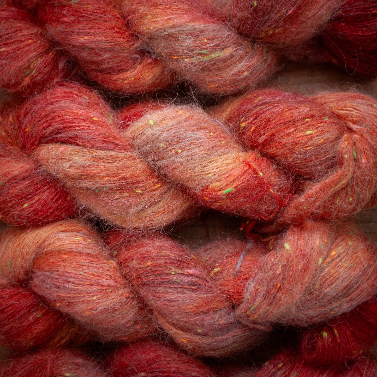 Superwash Merino/Alpaca Neon Tweed fluff - fingering weight - hand dyed yarn - Ready to Ship