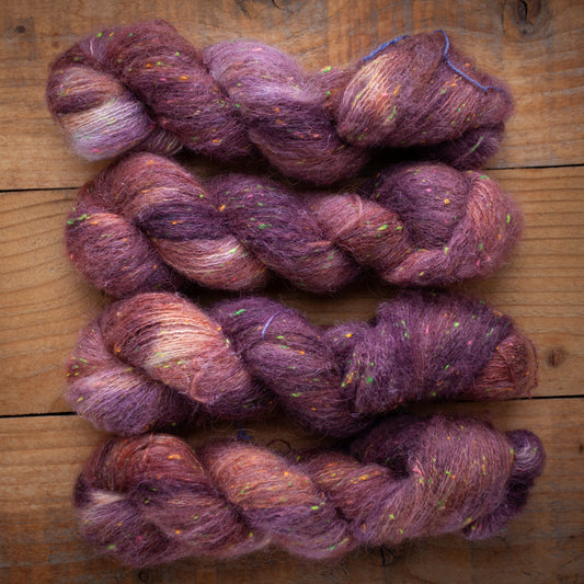 Superwash Merino/Alpaca Neon Tweed fluff - fingering weight - hand dyed yarn - Ready to Ship