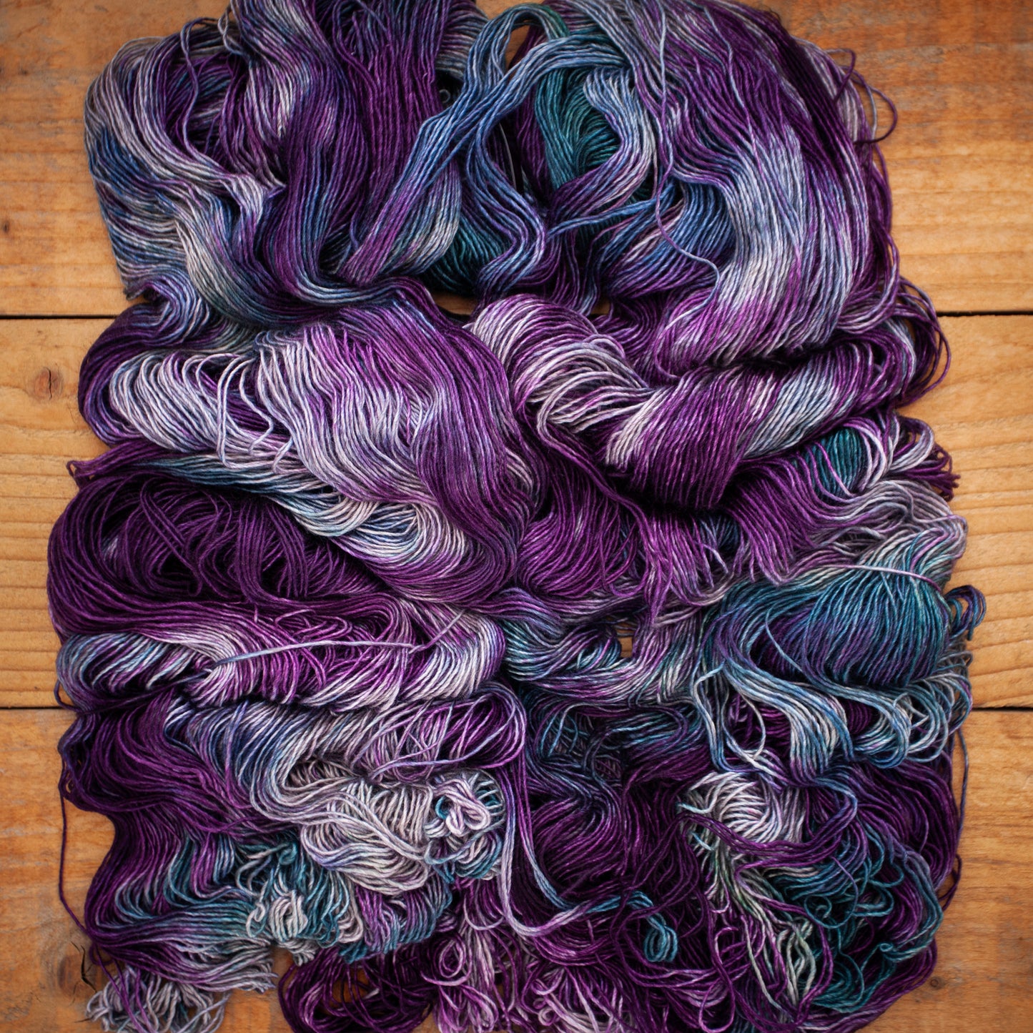 Yak Silk Singles 4ply - extra large skein 120g - hand dyed yarn - Ready to Ship