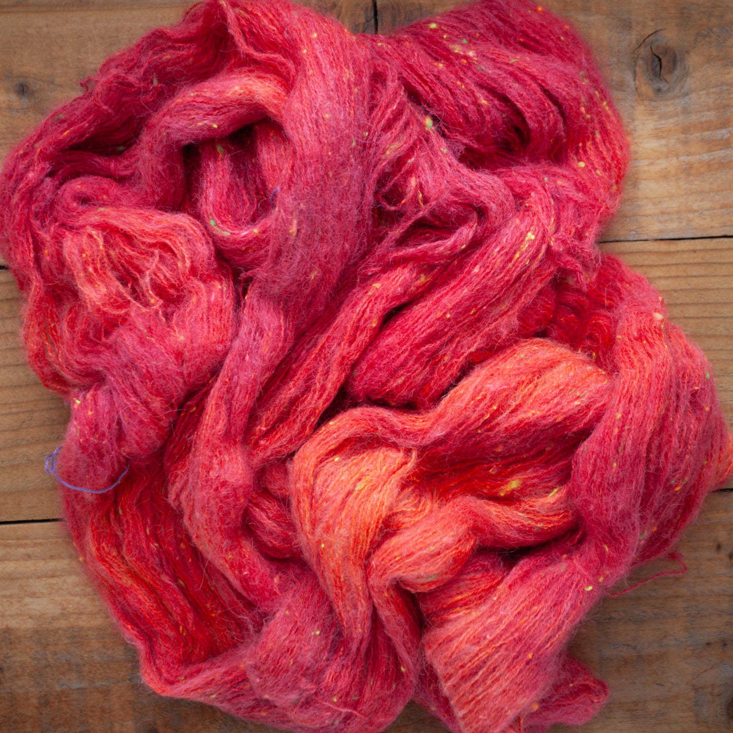 Superwash Merino/Alpaca Neon Tweed fluff - fingering weight - hand dyed yarn - Ready to Ship