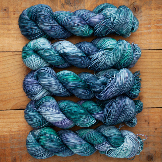 Superwash Bluefaced Leicester (BFL)/Nylon High Twist 4ply hand dyed yarn - sock weight - Ready to Ship