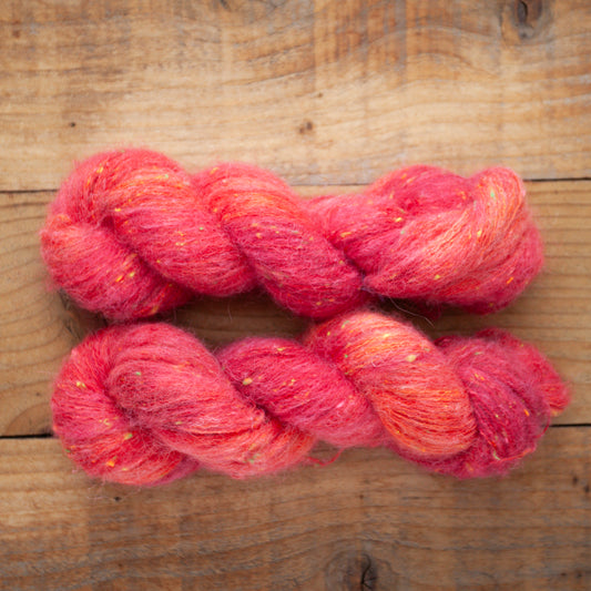 Superwash Merino/Alpaca Neon Tweed fluff - fingering weight - hand dyed yarn - Ready to Ship