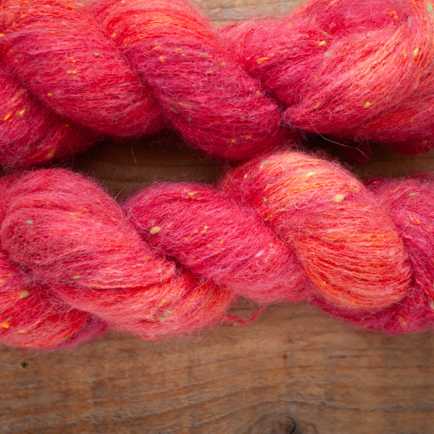 Superwash Merino/Alpaca Neon Tweed fluff - fingering weight - hand dyed yarn - Ready to Ship