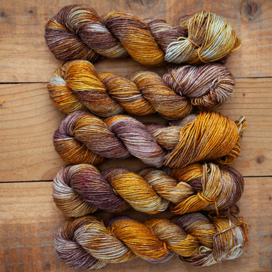Superwash Merino/Linen/Yak - DK weight - hand dyed yarn - Ready to Ship