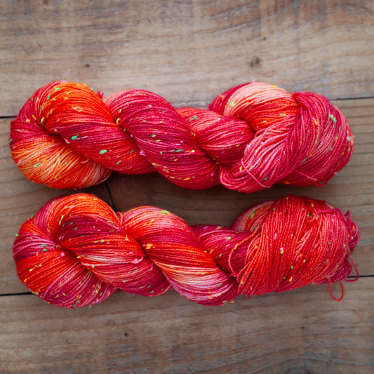 Superwash Merino neon tweed 4 Ply hand dyed yarn - Ready to Ship